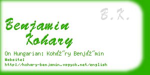 benjamin kohary business card